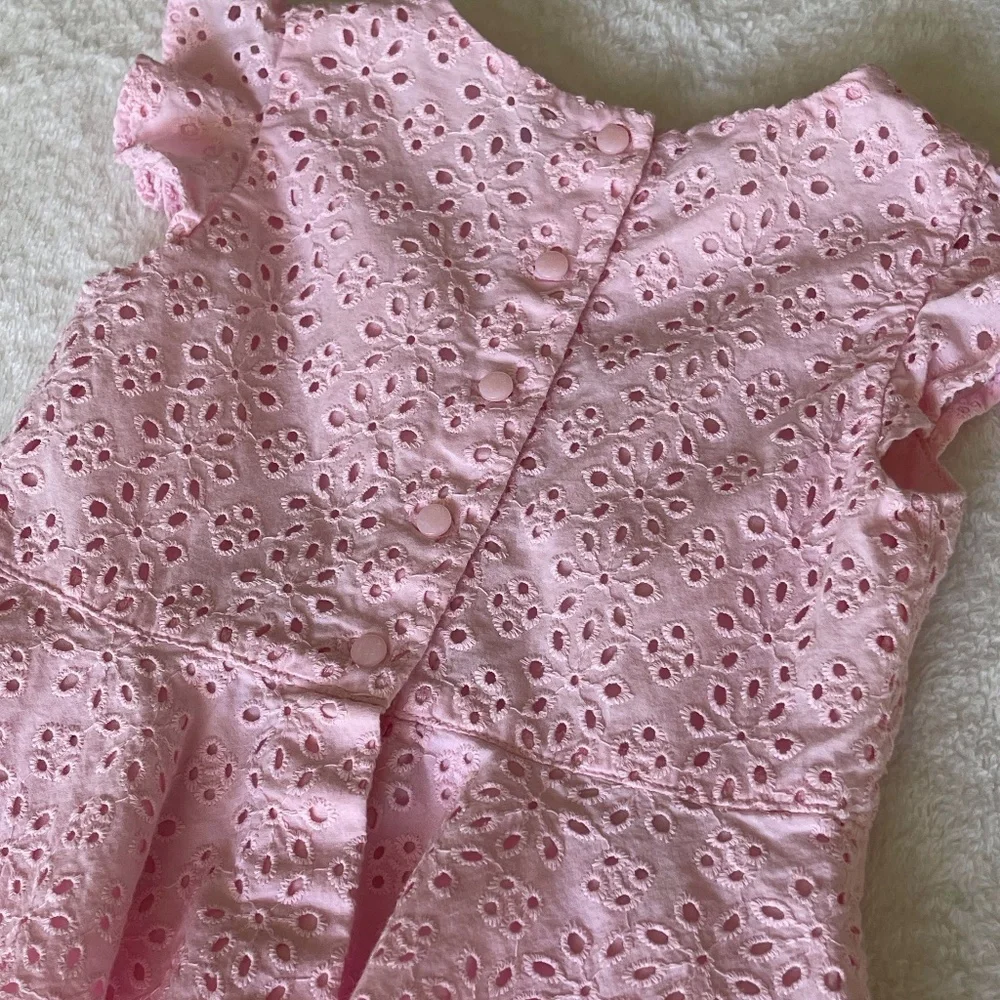 NWOT Ralph Lauren Pink Eyelet Ruffle Top 12 Month